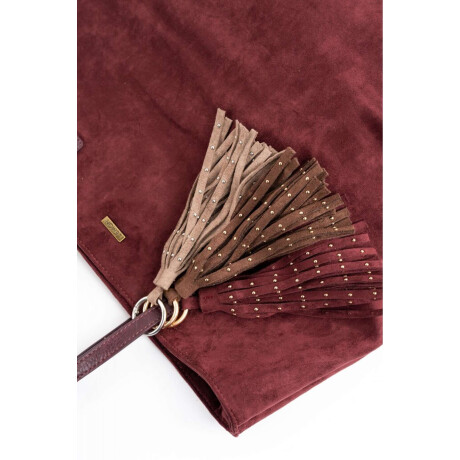 Charm Flecos Y Tachas Gamuza Vegana Burdeos