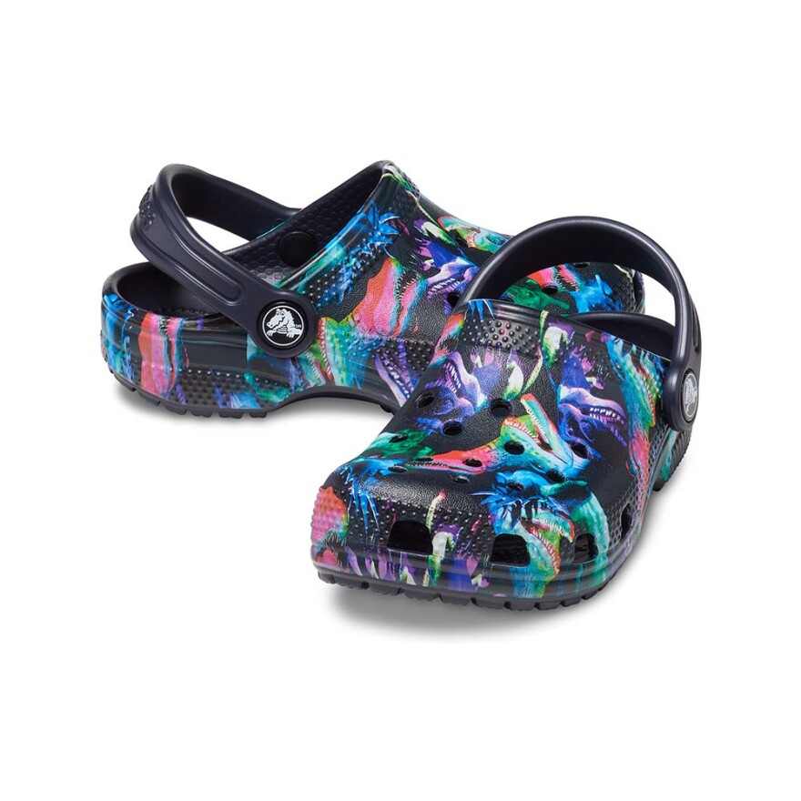 Classic Dino Clog T - Niños Deep Navy/multi