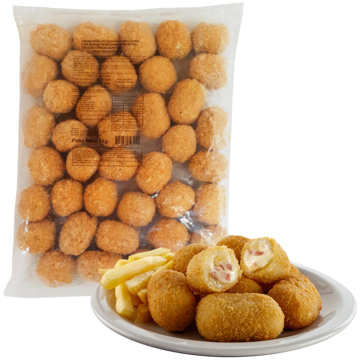 Mini Croquetas de Jamon y Queso 1 KG 