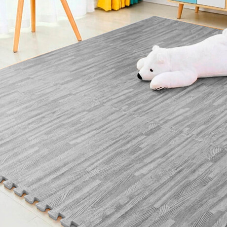 Set X20 Tatami Alfombra Piso Encastre Simil Madera Gris