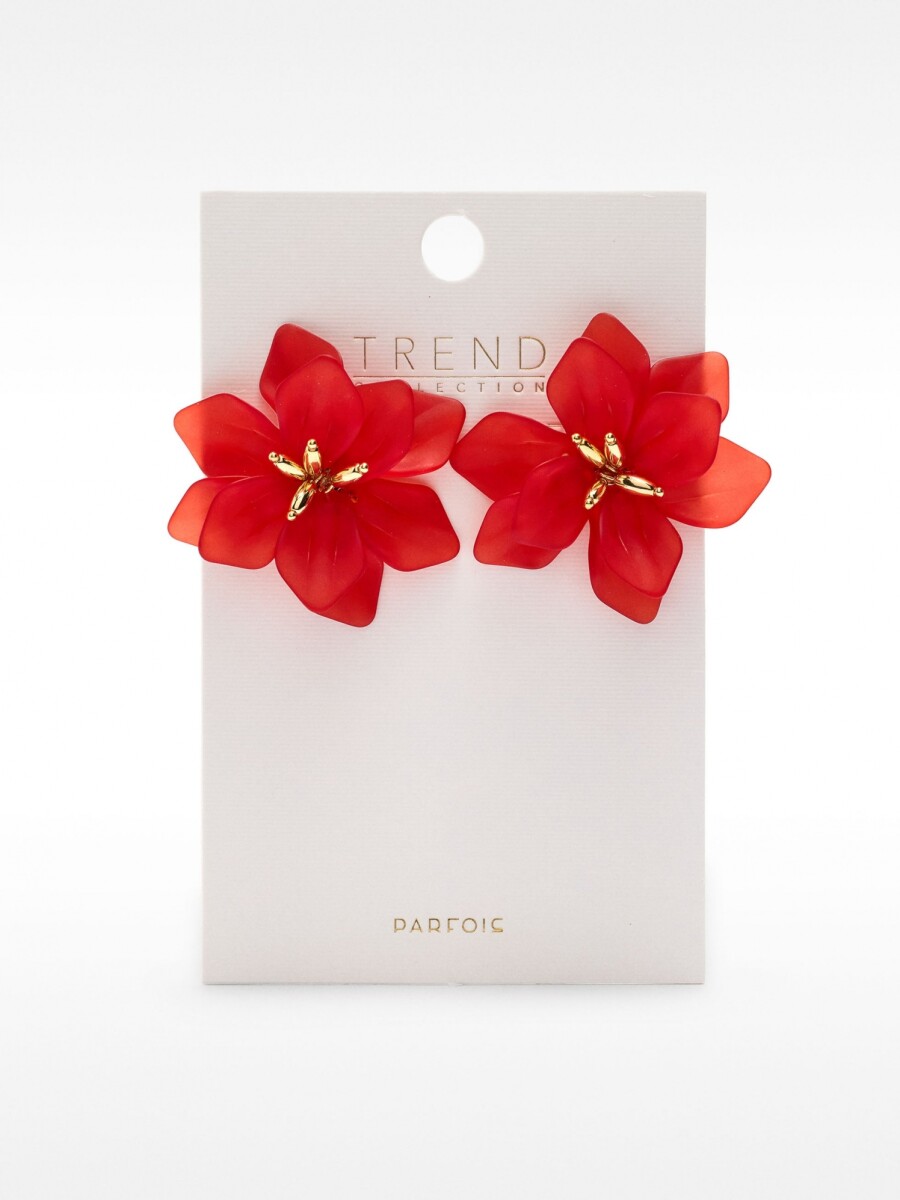 Pendientes Maxi De Flor rojo