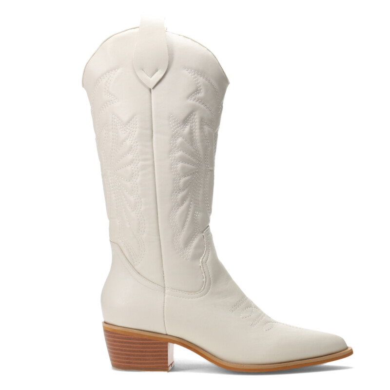 Botas de Mujer Miss Carol EDNA tejana con diseño en la caña Beige