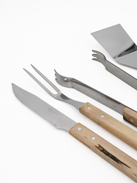 SET ASADOR PACK X 4 MARRON