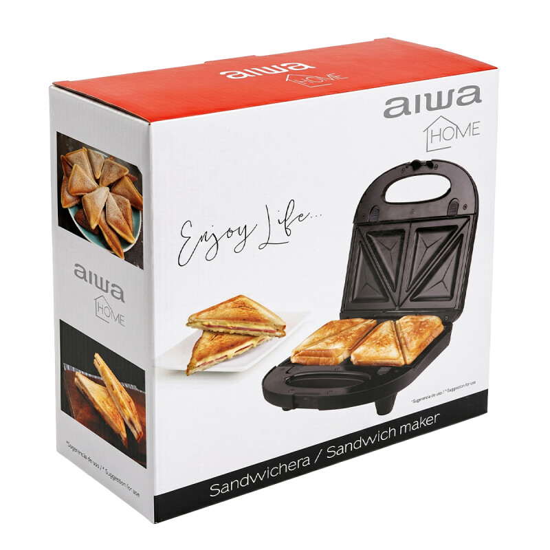Sandwichera Antiadherente AIWA 700W 2 panes | AW-SD5000 Sandwichera Antiadherente AIWA 700W 2 panes | AW-SD5000
