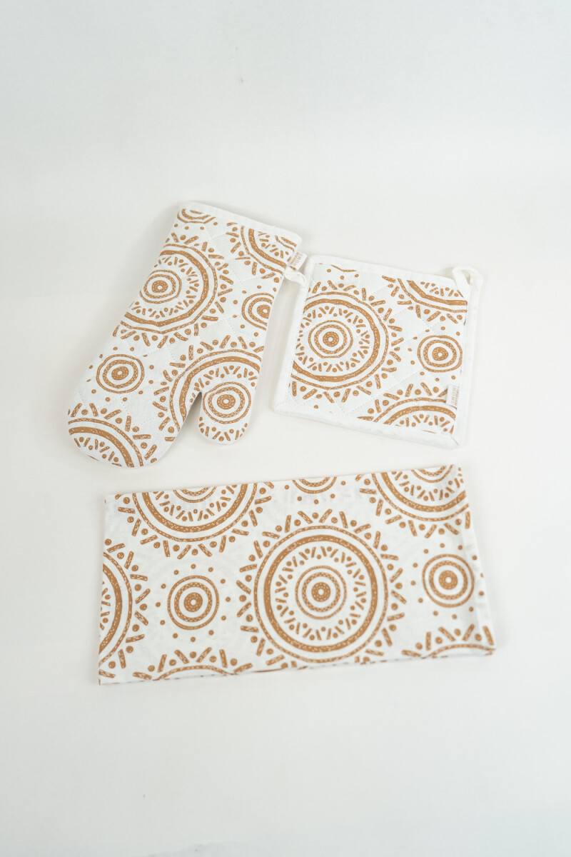 Set Agarradera, Manopla Y Repasador - Estampado 1 