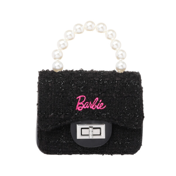 Cartera Barbie con perlas negro