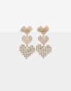 Aros Colgantes Largos Strass Aros Largos Corazones Strass - Cristal