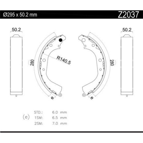 CINTA DE FRENO TOYOTA JGO. TRAS. HILUX LN107-205 4X4 - CINTA DE FRENO TOYOTA JGO. TRAS. HILUX LN107-205 4X4 -