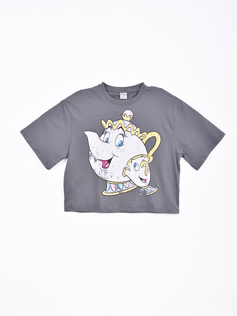 REMERA POTTS AND CHIP - GRIS OSCURO 