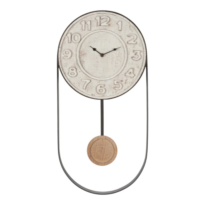 Reloj de Pared en Hierro con Péndulo 29.5X60X5CM Reloj de Pared en Hierro con Péndulo 29.5X60X5CM