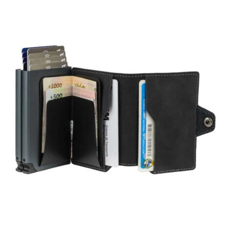 Billetera Baleine Double Kansas Gris