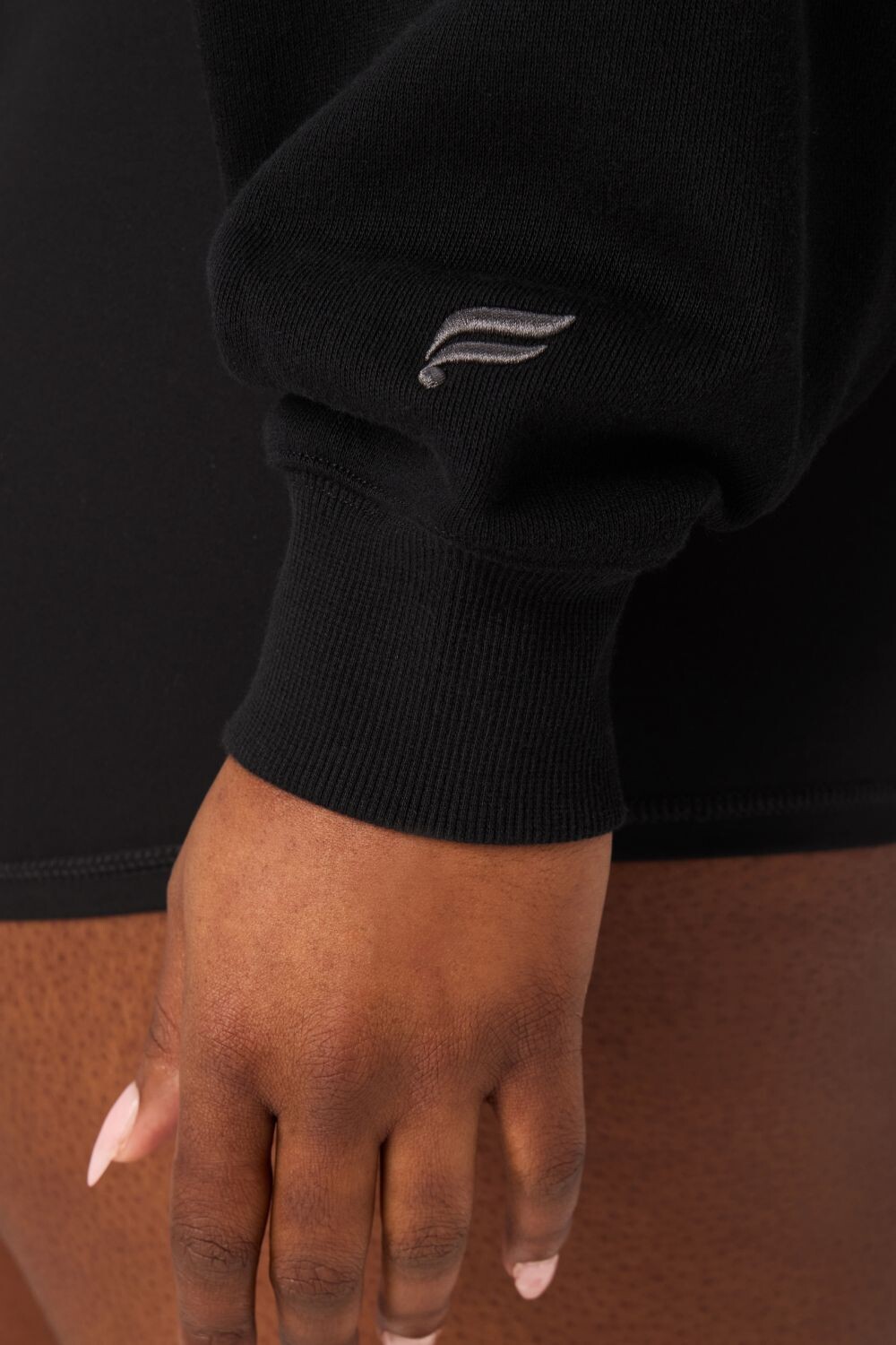 Polera Heavy Terry Cropped Pullover Mujer Black