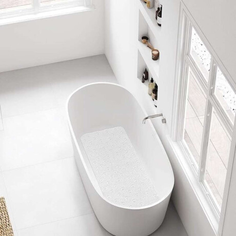 Alfombra Baño Antideslizante 45X91Cm Blanco