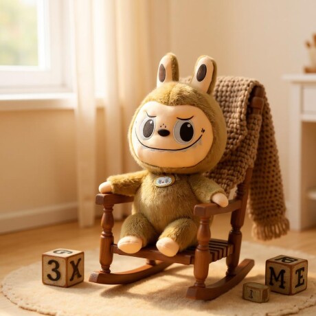 Peluche Labubu Grande Marrón Claro