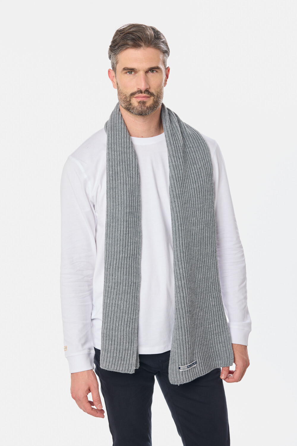 BUFANDA TEJIDO GRUESO RIB Gris