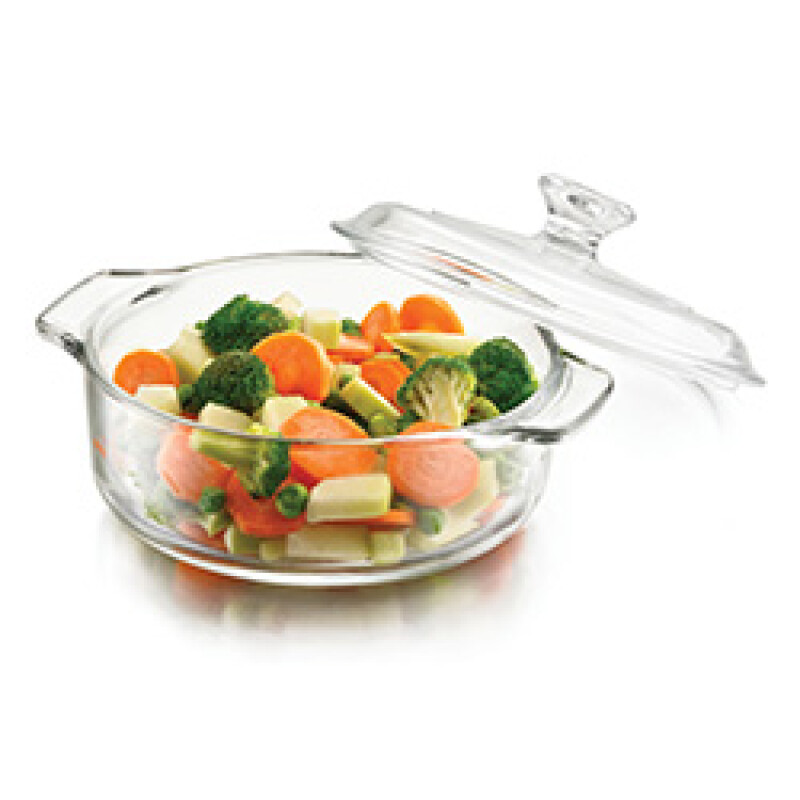 Cacerola de Vidrio con Tapa y Boton 16.6cm Cacerola de Vidrio con Tapa y Boton 16.6cm