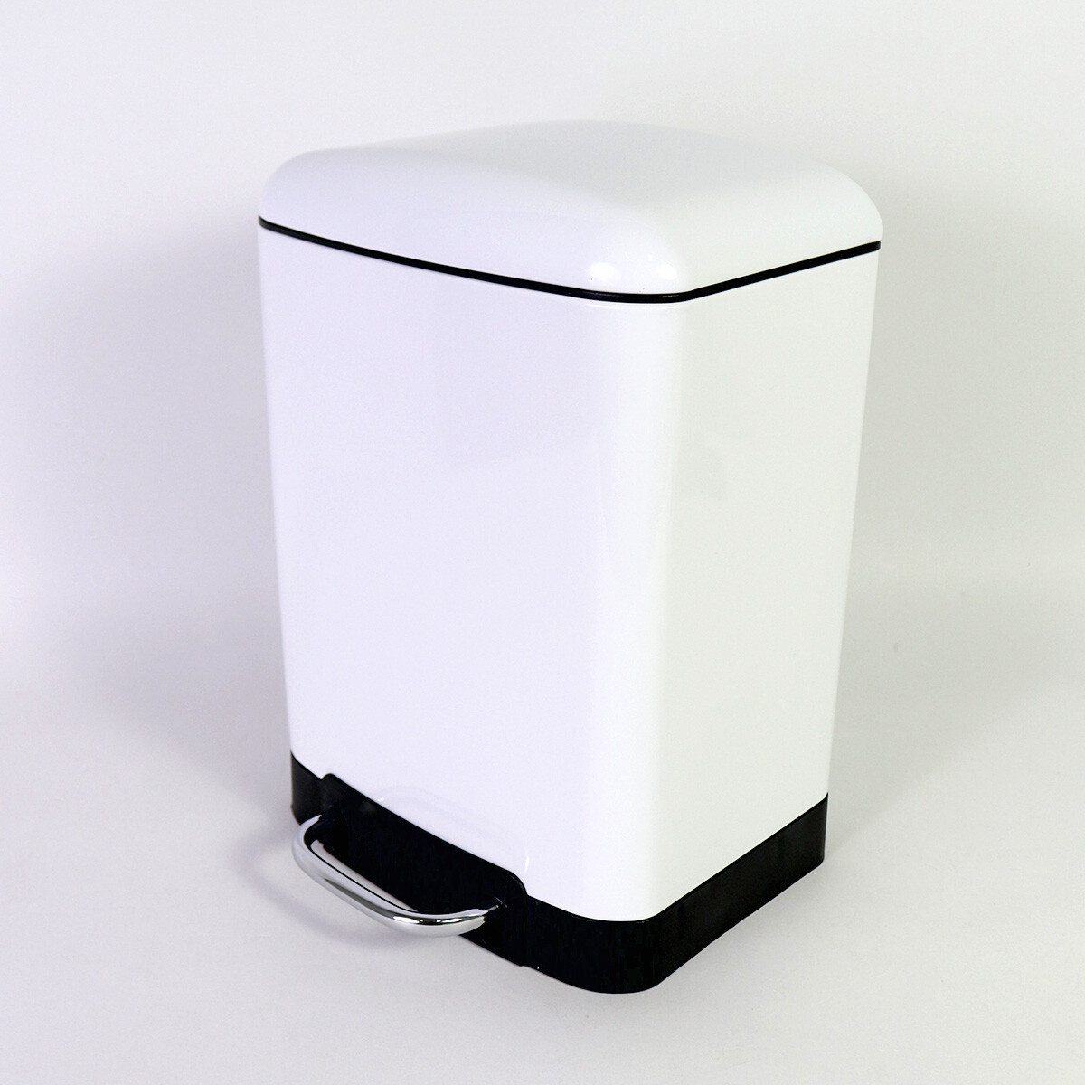 BASURERO INOX BLANCO C/PEDAL 6L 