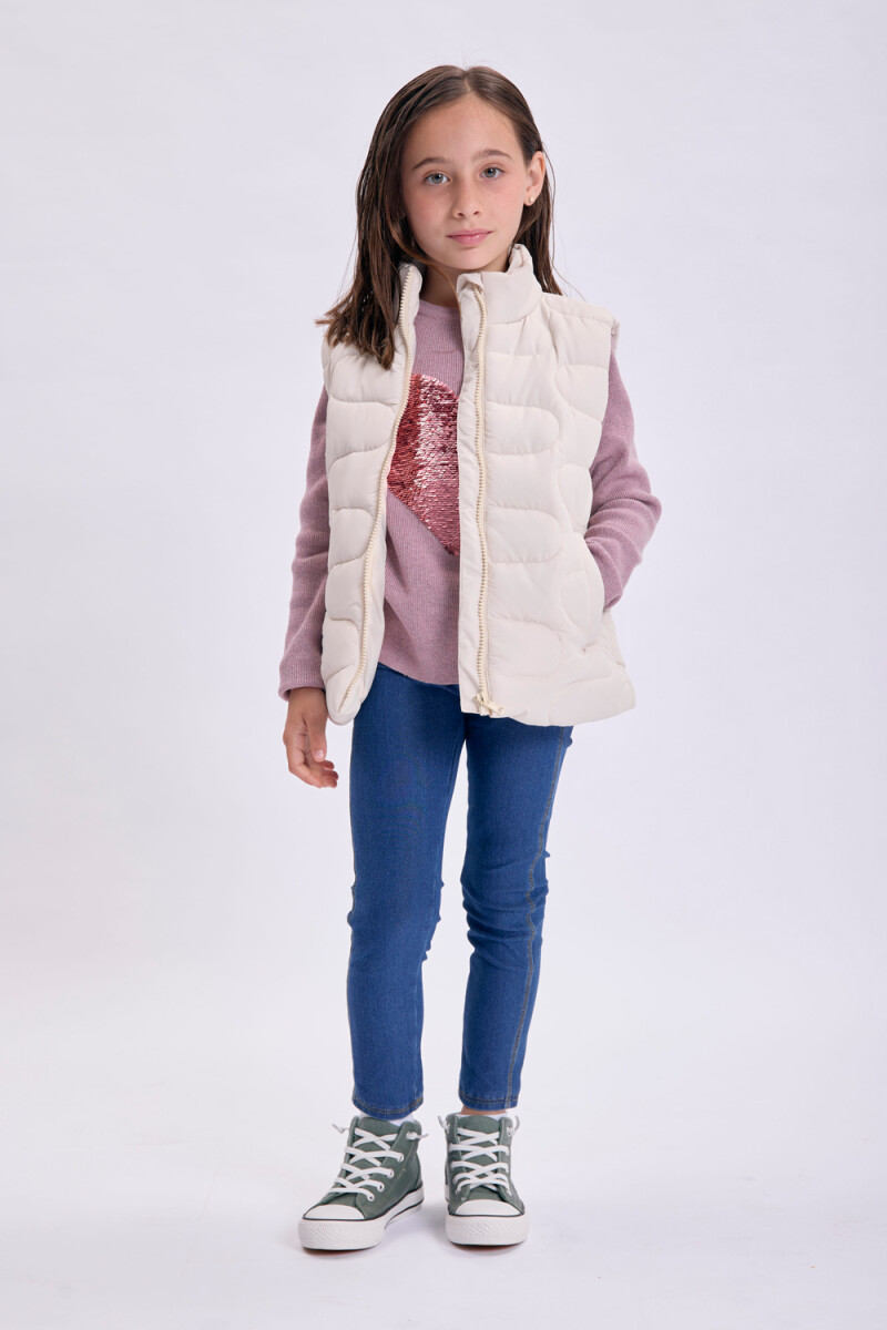 Chaleco capitoneado Beige