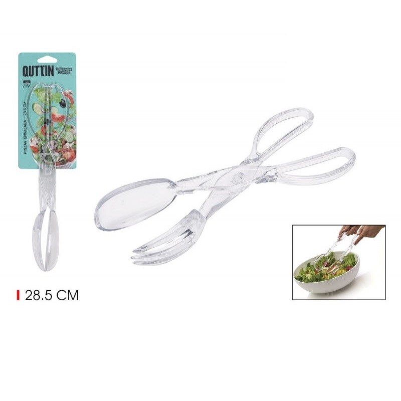 Pinza para Ensalada Quttin de Plástico Transparente 28,5 cm IN PINZAS ENSALADA PLASTICO TRANSPARENTE QUTTIN