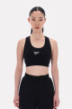 Piper scoop neck small logo bra top Negro