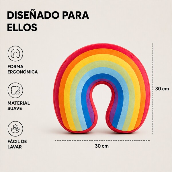 Almohadón Cervical Infantil Arcoíris 30 x 30 cm COLORES