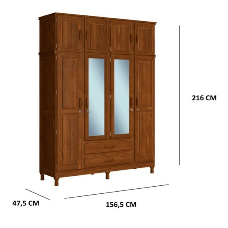 ROPERO MADERA 3121 XANGAI C/ESPEJO 8P 2C 2.16X1.57X0.48 IMBUIA MATE Ropero Madera 3121 Xangai C/espejo 8p 2c 2.16x1.57x0.48 Imbuia Mate