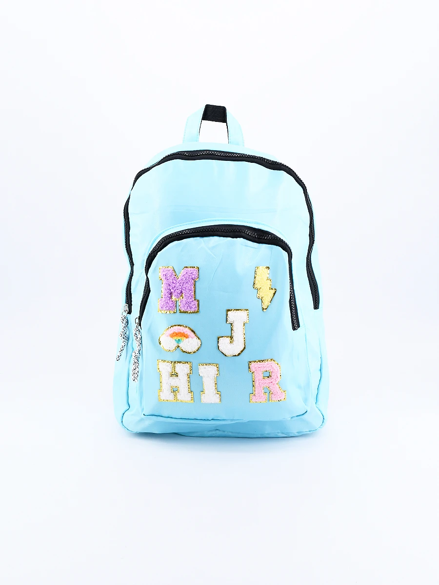 MOCHILA LETRAS PATCH - VERDE AQUA 