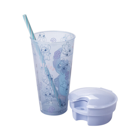 Vaso 2 en 1 Plástico Pote 220 ml + Vaso Stitch U
