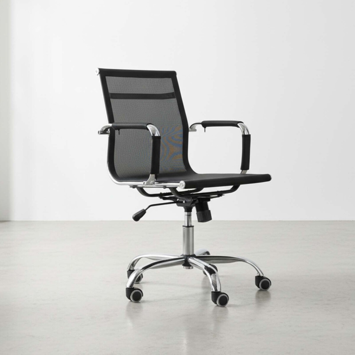 SILLA GIRATORIA DE OFICINA - MALLA-Y-METAL NEGRO MALLA 