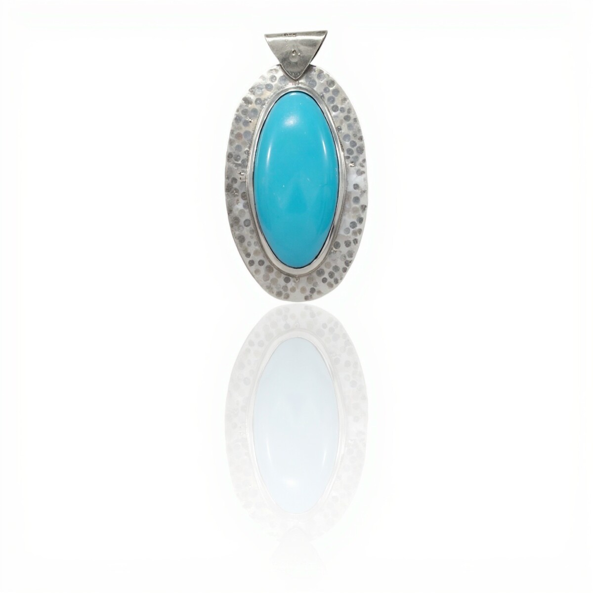 Dije Colgante Oval-Plata 925-Turquesa-CP4464 - conpiedra 