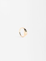 Anillo Cuadrado Convexo dorado