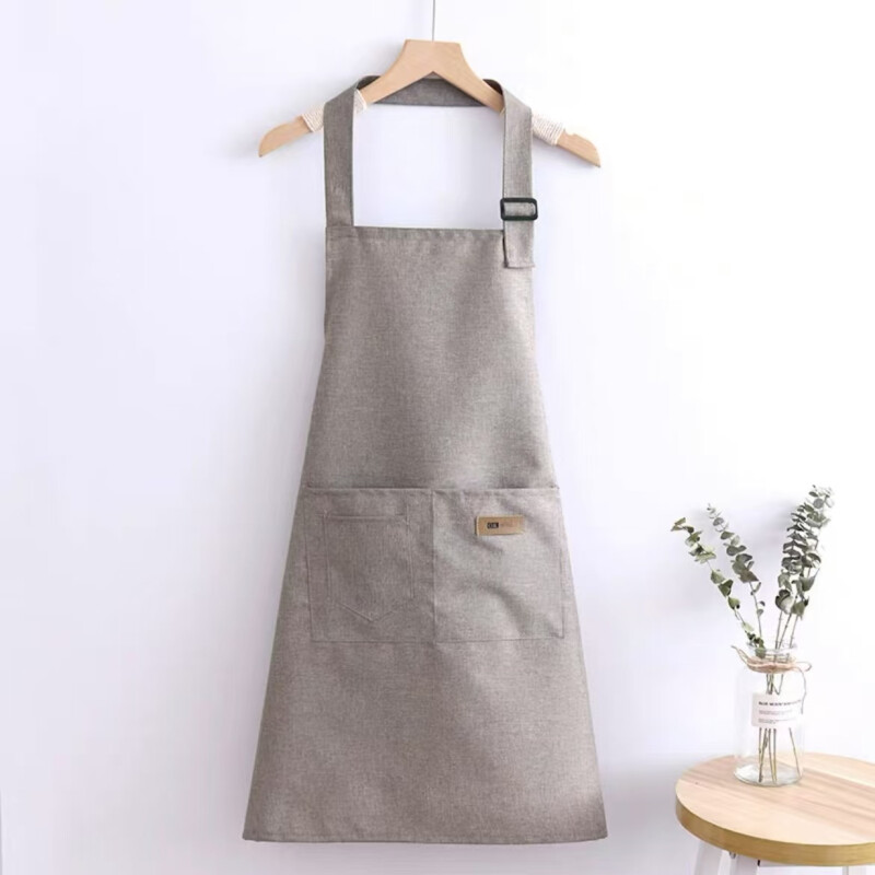 Delantal de Cocina Tela Lona con Ajuste Regulable Nuez