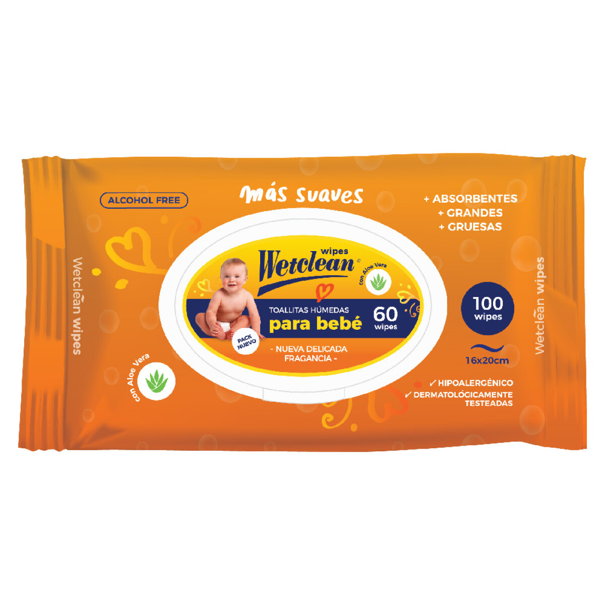 Toallitas Húmedas Wetclean 100 Unidades 