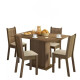 Juego De Comedor 4 Sillas Mesa Living Comedor Tapizado Lexi Marrón