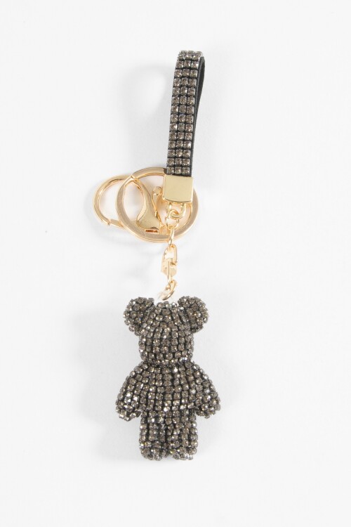 Llavero teddy strass plateado