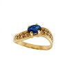 Anillo Halo-Oro Bajo-Piedra Zafiro y Zirconia-AN8123 conpiedra