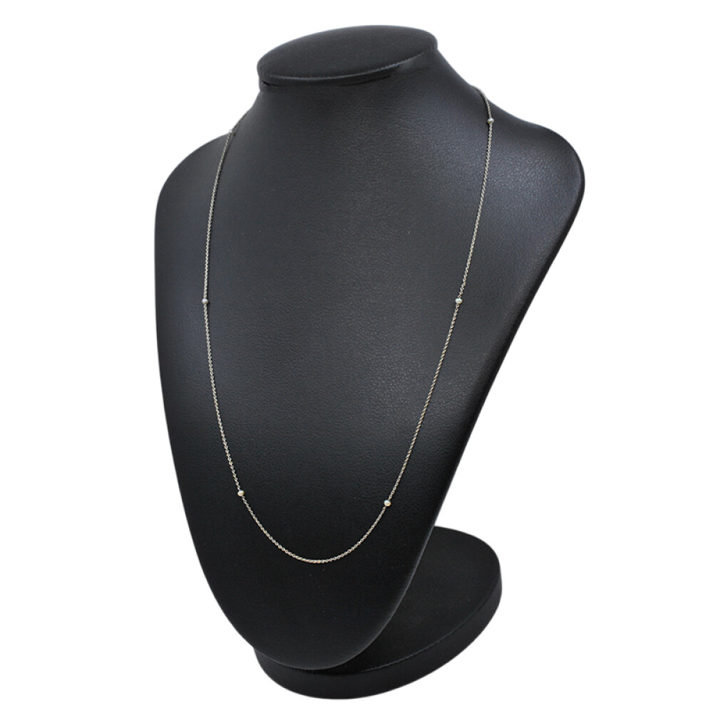 Cadena en oro 18k blanco, antigua, con perlas Cadena en oro 18k blanco, antigua, con perlas