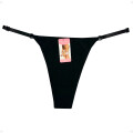 Tanga Colaless Ajustable De Algodón Negro