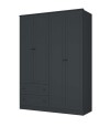 Ropero Americana PLUS 4 puertas 2 cajones 100%MDF Gris Grafito