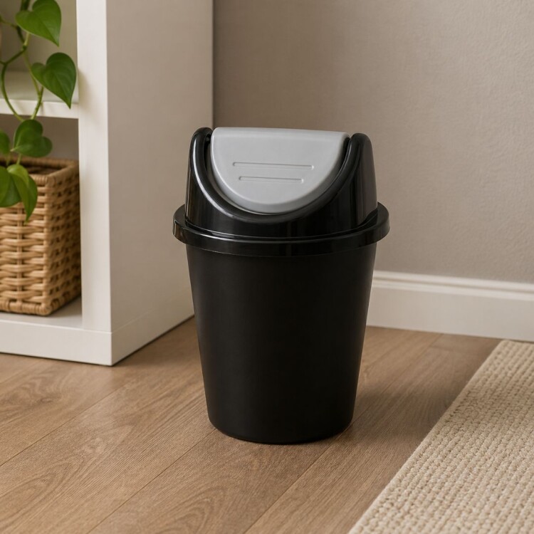 PAPELERA TACHO BASURA VAIVEN 53 LITROS NEGRO PAPELERA TACHO BASURA VAIVEN 53 LITROS NEGRO