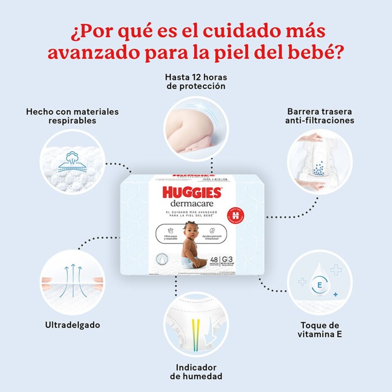 Pañales Huggies Dermacare Talle M 58 Uds. Pañales Huggies Dermacare Talle M 58 Uds.