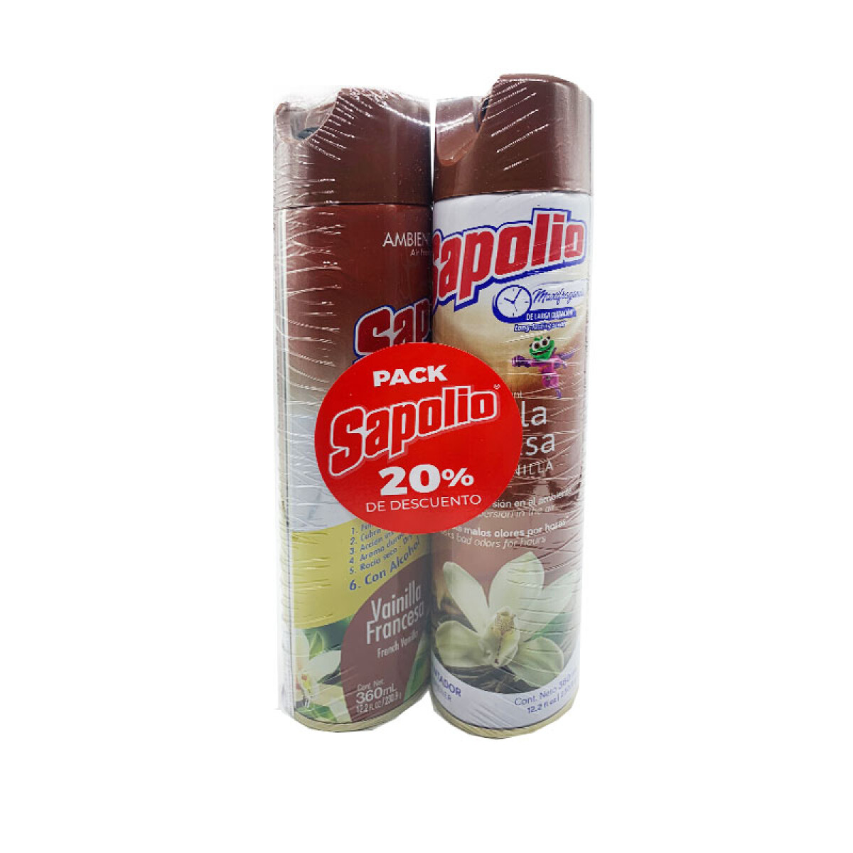 Desodorante Ambiente SAPOLIO 360ml (Pack X2) - Vainilla Francesa 