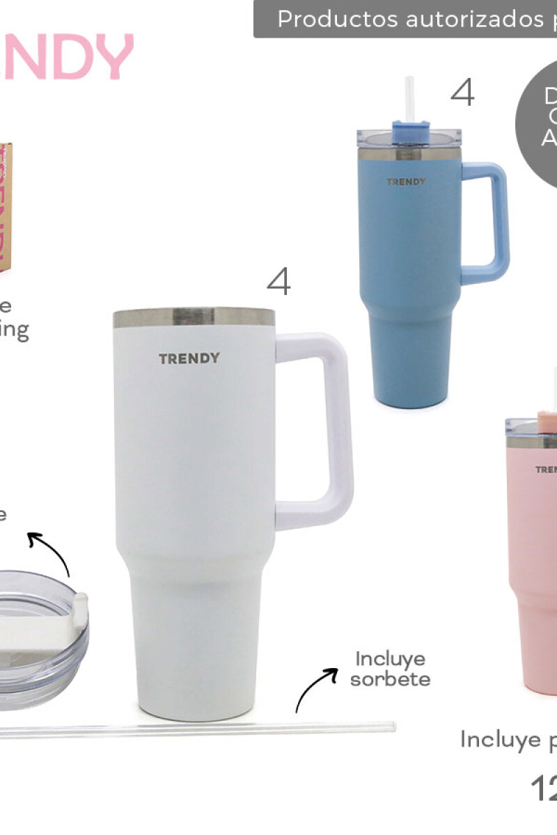 Vaso térmico doble capa acero 1200ML Celeste