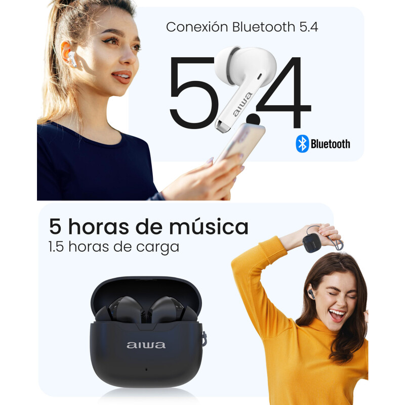 Auriculares Bluetooth TWS Aiwa AWTWSG50ANCB Negro