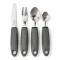 Set Cubiertos Adaptados Artritis, Temblor Manos Gris