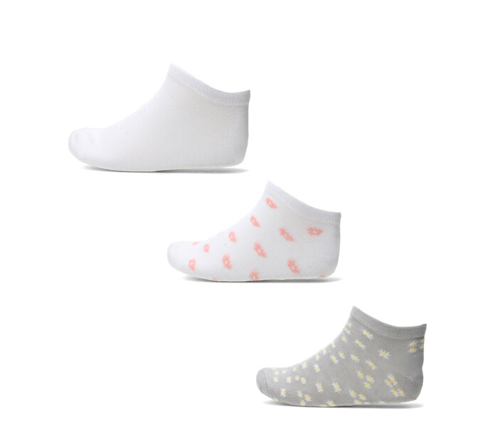 Medias Miss Carol Pack X3 Gris - Blanco