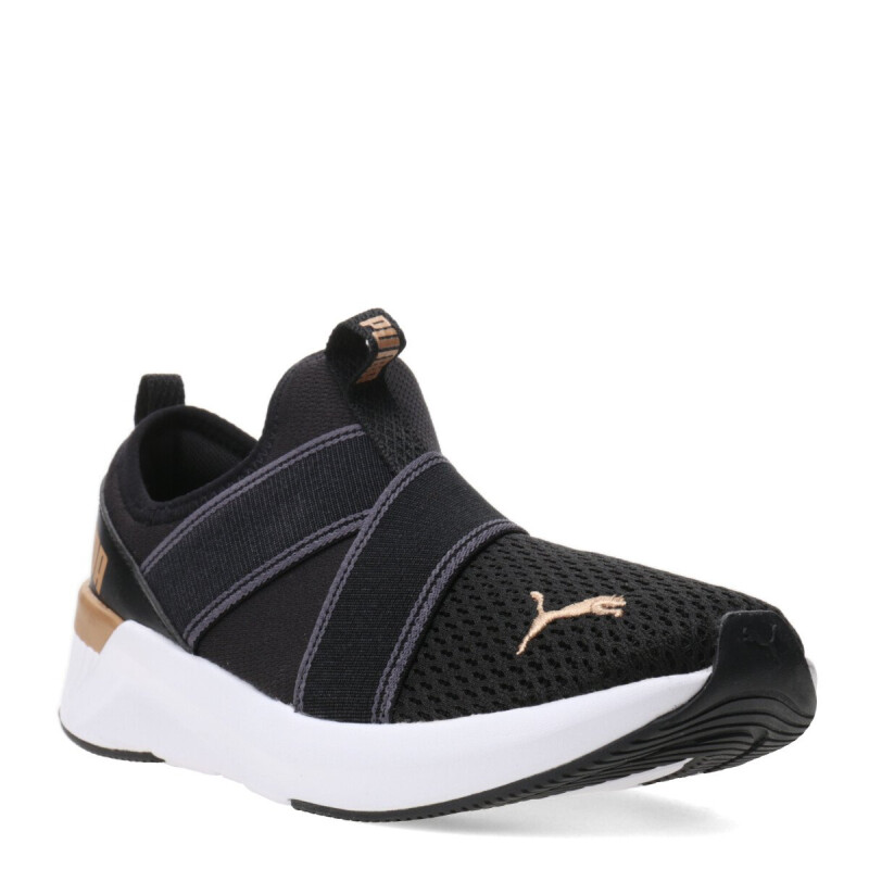 Championes de Mujer Puma Softride Harli Slip On Negro - Dorado - Blanco