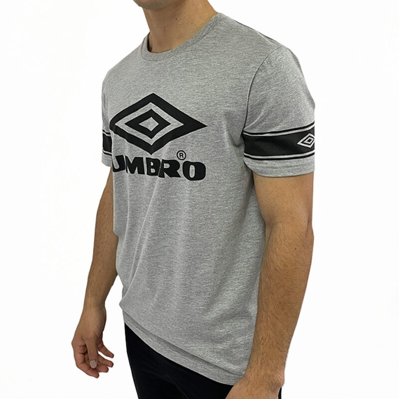 Remera de Hombre Umbro Antique Gris Melange - Negro