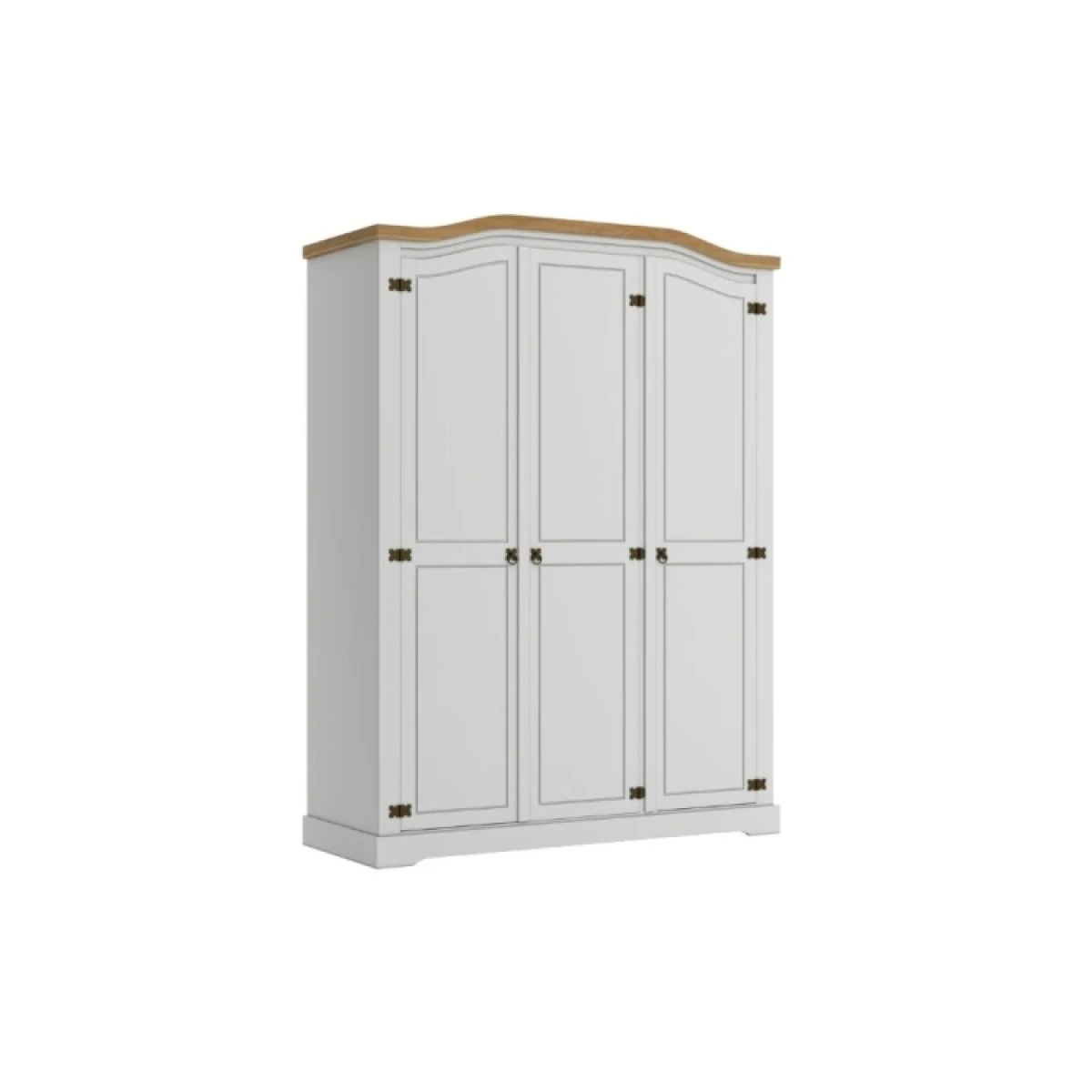 Ropero Madera 3 Puertas Blanco Linea Rustica 