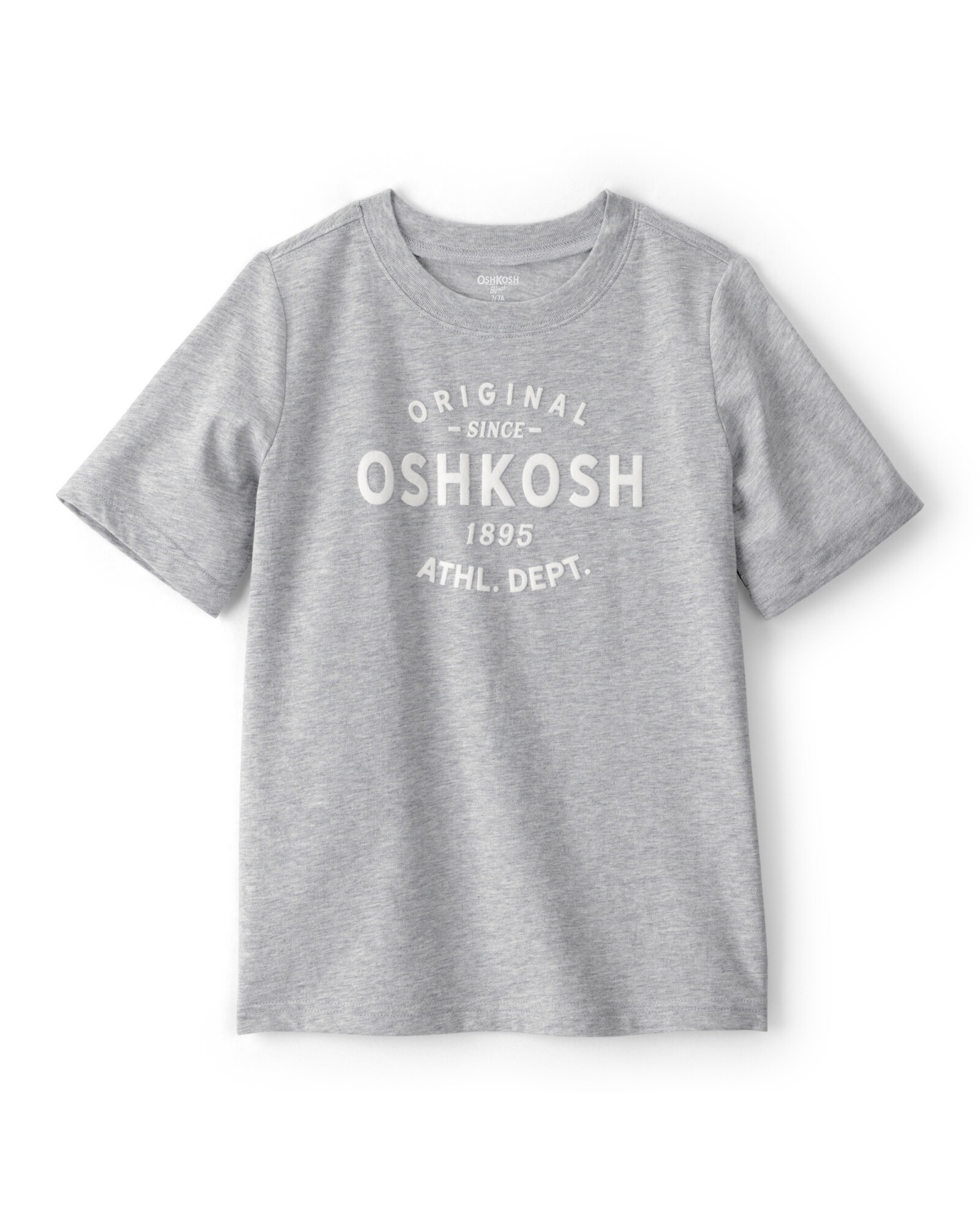 Remera de algodón, manga corta, gris con logo Sin color